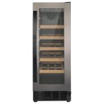 electriQ 18 Bottle Capacity 30cm Freestanding Under Counter Wine Cooler - Premium Dark Stainless Ste