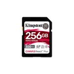 Kingston Technology 256GB Canvas React Plus SDXC UHS-II 300R/260W U3 V90 for Full HD/4K/8K