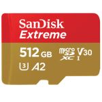 Sandisk Extreme memory card 512 GB MicroSDXC Class 10 UHS-I