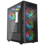 VIDA Sirocco V2 Black ARGB Gaming Case w/ Glass Window, ATX, 6x ARGB Fans, Mesh Front