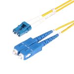 StarTech.com 2m (6.6ft) LC to SC (UPC) OS2 Single Mode Duplex Fiber Optic Cable, 9/125Âµm, 100G, Bend Insensitive, Low Insertion Loss, LSZH Fiber Patch Cord