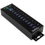 StarTech.com 10-Port Industrial USB 3.0 Hub with ESD & 350W Surge Protection