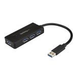 StarTech.com 4-Port USB 3.0 Hub - Mini Hub with Charge Port - Includes Power Adapter