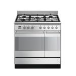 Smeg SUK92MX9-1 cooker Freestanding cooker A Electric Sealed plate Black, Stainless steel