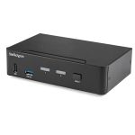 StarTech.com 2 Port DisplayPort KVM Switch - 4K 60Hz - Single Display - Dual Port UHD DP 1.2 USB KVM Switch with Integrated USB 3.0 Hub & Audio - Dell HP Apple Lenovo - Compliant