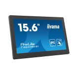 iiyama 15.6” Full HD PCAP 10pt touchscreen monitor with IPS panel technology, integrated media player and a hinged stand on the back