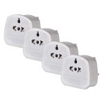 Maplin Tourist to UK Travel Adapter - Black, Pack of 4