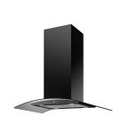 electriQ 90cm Curved Glass Island Cooker Hood - Black