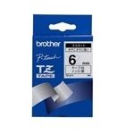 Brother Black on White Gloss Laminated Tape, 6mm label-making tape TZ