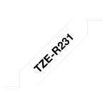 Brother TZE-R231 DirectLabel black on white non adhesive textil 12mm x 4m for Brother P-Touch TZ 3.5-18mm/6-12mm/6-18mm/6-24mm/6-36mm