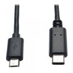 Tripp Lite USB 2.0 Hi-Speed Cable, USB Micro-B Male to USB Type-C (USB-C) Male, 1.83 m (6-ft.)