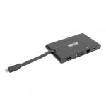 Tripp Lite USB-C Laptop Docking Station - HDMI, VGA, GbE, 4K  30 Hz, Thunderbolt 3, USB-A, USB-C, PD Charging 3.0, Black