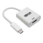 Tripp Lite USB-C (Type-C) to HDMI 4K Adapter, USB 3.1, Gen 1, Thunderbolt 3, 4K  60 Hz, M/F, White