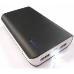 LMS Power Bank - Portable USB/Mini USB Charger 6000mAh with Light - Black