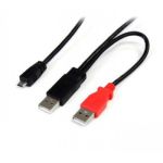 StarTech.com 1 ft USB Y Cable for External Hard Drive - Dual USB A to Micro B