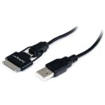 StarTech.com 0.65m (2 ft) Short Apple 30-pin Dock Connector or Micro USB to USB Combo Cable for iPhone / iPod / iPad