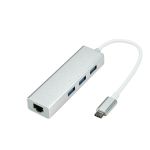 ProXtend USB-C 3-port USB-A + Ethernet MultiHub, Silver