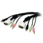 StarTech.com 6 ft 4-in-1 USB DVI KVM Cable with Audio and Microphone