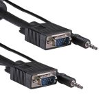 Cablenet 15m SVGA with Audio HD15 Male - Male + 3.5mm Stereo Black PVC Cable
