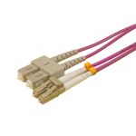 Cablenet 1.5m OM3 50/125 LC-SC Duplex Violet LSOH Fibre Patch Lead