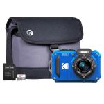 Kodak PIXPRO WPZ2 16MP 4x Zoom Tough Compact Camera - Blue - Camera + Sandisk 32GB SD Card + System Bag