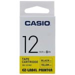Casio XR-12YW1 Ribbon black on yellow 12mm x 8m for Casio Labelprinter 6-12mm/18mm/24mm