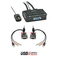 Lindy 2 Port VGA, USB 2.0 & Audio Cable KVM Switch