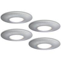 4lite IP20 GU10 Fire-Rated Downlight - Satin Chrome, Pack of 4
