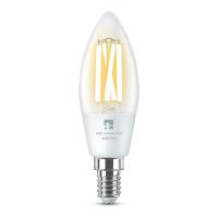 4lite WiZ Connected C35 Candle Filament White WiFi LED Smart Bulb - E14 Small Screw, Pack of 4