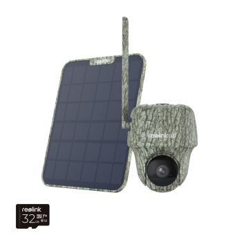 Reolink Go Series G450 with Solar Panel 2 - 4K 4G LTE PT Wildlife Cam, Animal Detection & Recognition, 360Â° View, 32GB microSD card