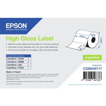 Epson High Gloss Label - Die-cut Roll: 102mm x 51mm, 2310 labels