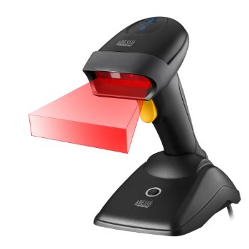 Adesso NuScan 2500TB - Bluetooth Spill Resistant Antimicrobial 2D Barcode Scanner with Charging Crad