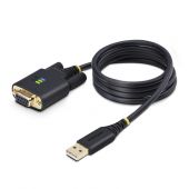 StarTech.com 3ft (1m) USB to Null Modem Serial Adapter Cable, Interchangeable DB9 Screws/Nuts, COM Retention, USB-A to RS232, FTDI, Level-4 ESD Protection, Windows/macOS/ChromeOS/Linux - Rugged TPE Construction