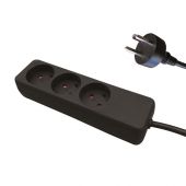 Garbot 24155129-2 power extension 2 m 3 AC outlet(s) Indoor Black