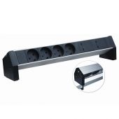 Retex Aluminium PDU 380x45x45mm. Table. 4-way K Outlet+