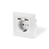 Digitus Safety socket for flush mounting with 2 USB ports