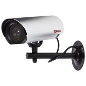 ProperAV Large Aluminium 23cm - Silver dummy security camera