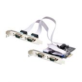 StarTech.com 4-Port Serial PCIe Card, Quad-Port PCI Express to RS232/RS422/RS485 (DB9) Serial Card, Low-Profile Bracket Incl., 16C1050 UART, Windows/Linux, TAA Compliant - Level-4 ESD Protection