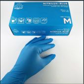 Examination and protective gloves, Nitrile, 100 pieces Box, Blue, Size M