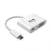 Tripp Lite U444-06N-V-C USB-C to VGA Adapter with PD Charging, White