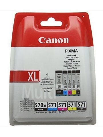 Canon 0318C004/PGI-570CLI571 Ink cartridge multi pack 1xPGI BK + 1xCLI Bk,C,M,Y Pack=5 for Canon Pixma MG 5750/7750