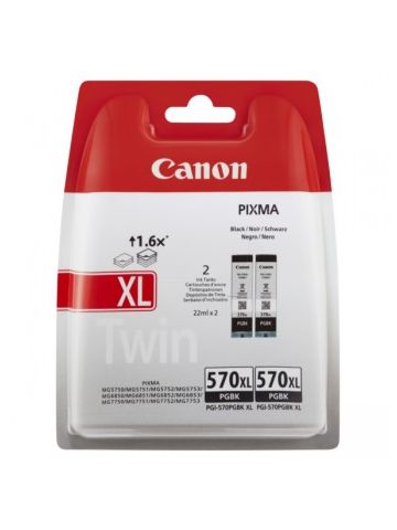 Canon 0318C007 (PGI-570 PGBKXL) Ink cartridge black, 1000 pages, 22ml, Pack qty 2