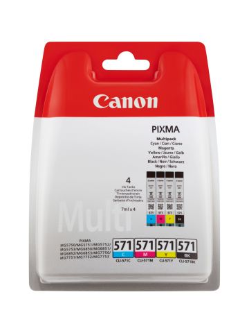 Canon 0386C005/CLI-571 Ink cartridge multi pack Bk,C,M,Y, 4x1.11K pages ISO/IEC 24711 7ml Pack=4 for Canon Pixma MG 5750/7750