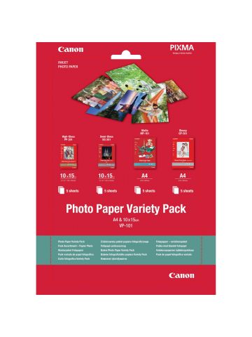 Canon VP-101 Photo Paper Variety Pack 4x6” and A4 - 20 Sheets