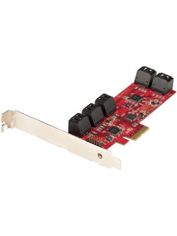 StarTech.com SATA PCIe Card - 10 Port PCIe SATA Expansion Card - 6Gbps - Low/Full Profile - Stacked SATA Connectors - ASM1062 Non-Raid - PCI Express to SATA Converter/Adapter
