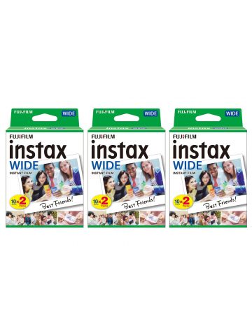 Fujifilm Instax Wide Picture Format Instant Photo Film - White, 60 Shot Pack