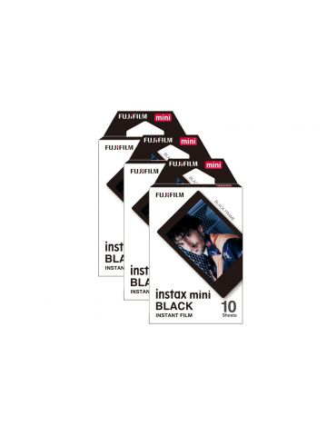 Fujifilm Instax Mini Instant Photo Film - Black, 30 Shot Pack