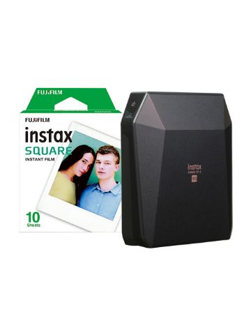 Fujifilm Instax SP-3 Share Square Wireless Photo Printer including 20 Film Pack - Black