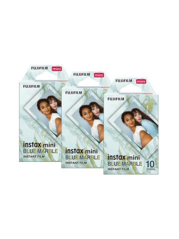 Fujifilm Instax Mini Instant Photo Film - Blue Marble, Pack of 30