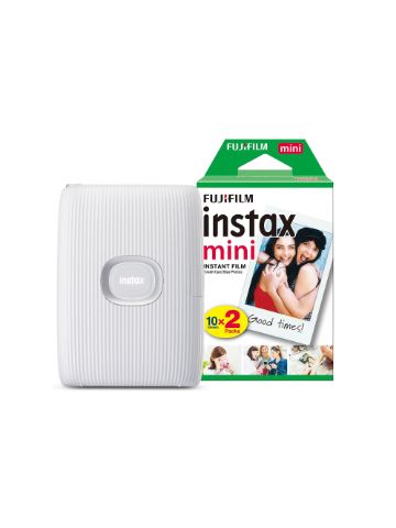 Fujifilm Instax Mini Link 2 Wireless Photo Printer with 20 Shot Pack - Clay White